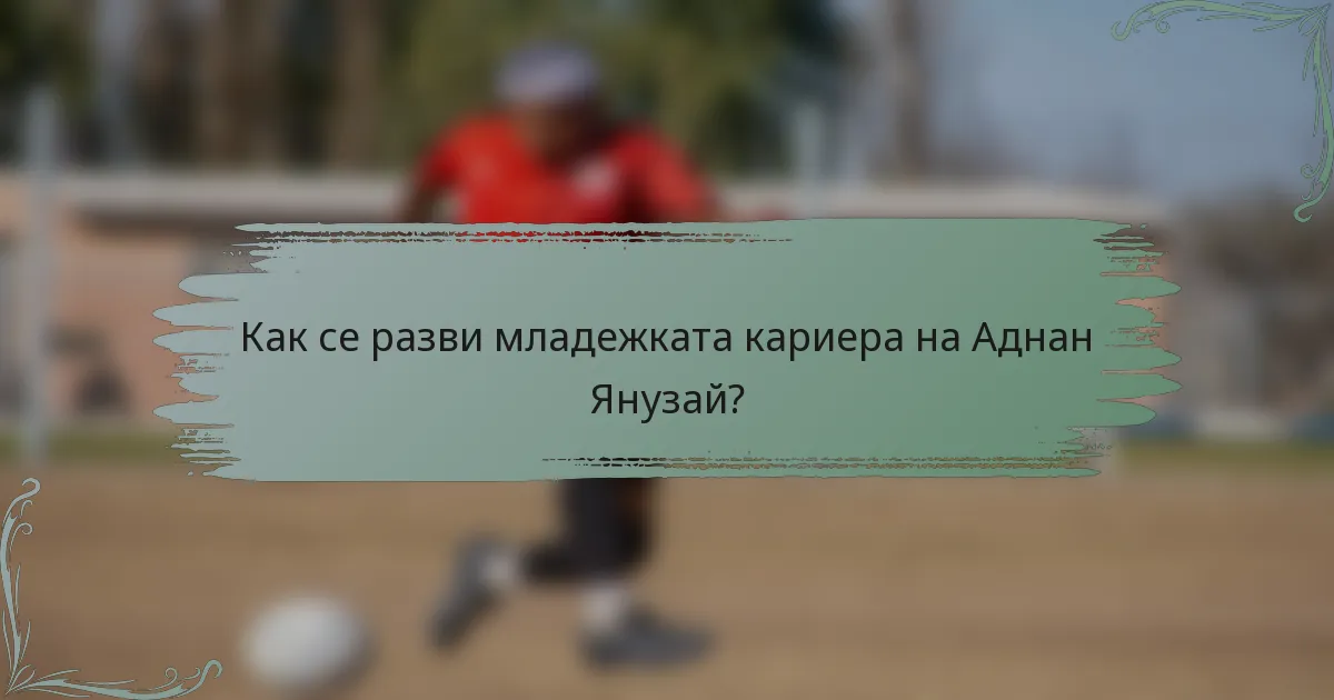 Как се разви младежката кариера на Аднан Янузай?