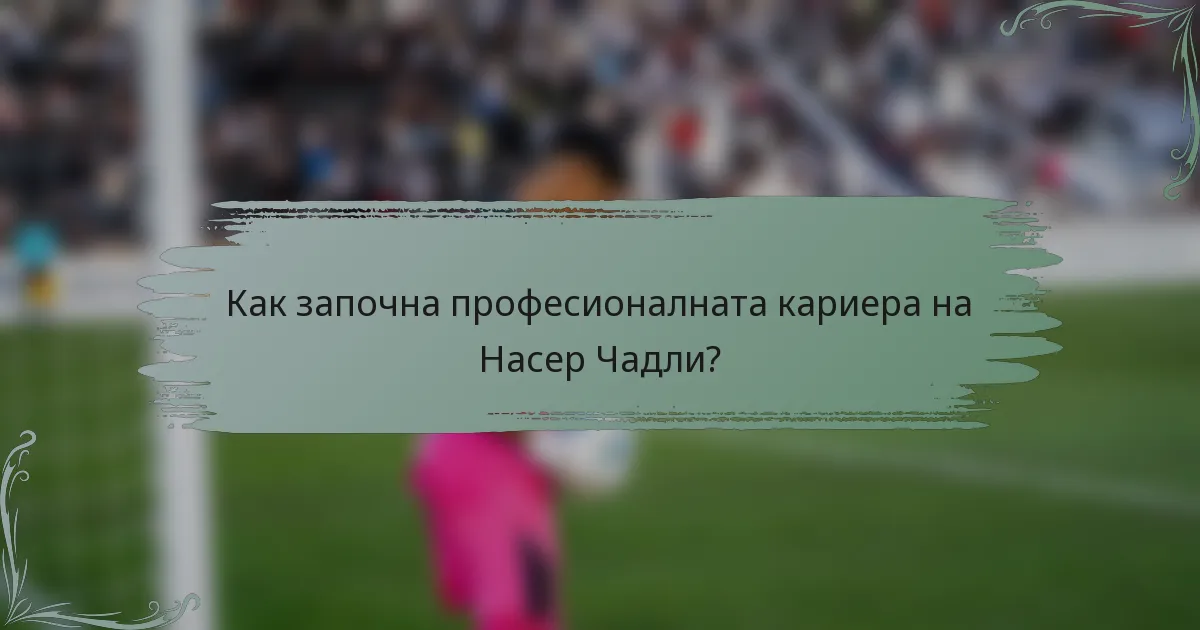 Как започна професионалната кариера на Насер Чадли?