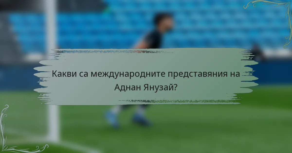 Какви са международните представяния на Аднан Янузай?
